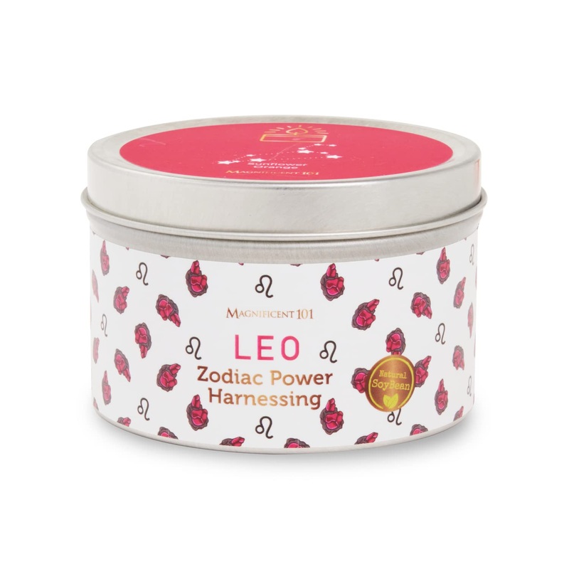 Magnificent 101 Leo Zodiac Sign Candle  Scented Natural Soy Wax Candle  Choose Your Birthdate  Make Great Holiday Gifts for Astrology Fans  6oz Tin Holder Ideal for Mens and Womens Dcor Style