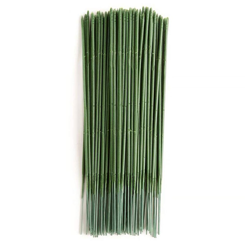 MOIAK 100pcs Plastic Floral Stem  Artificial Flower Rod  Plant Stub Wire Green Florist Wires  Ideal for The Crafts Person  17CM and 25CM(17CM) 17 cm