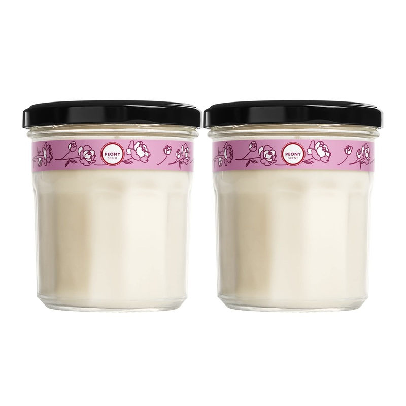 Mrs. Meyer’s Scented Aromatherapy Candle, 35 Hour Burn Time, Made with Soy Wax and Essential Oils, Peony, 7.2 Oz, Pack of 2