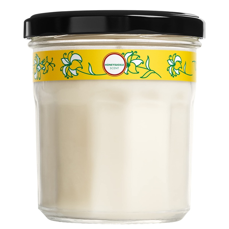 Mrs. Meyer’s Scented Soy Aromatherapy Candle, 35 Hour Burn Time, Made with Soy Wax and Essential Oils, Honeysuckle, 7.2 oz