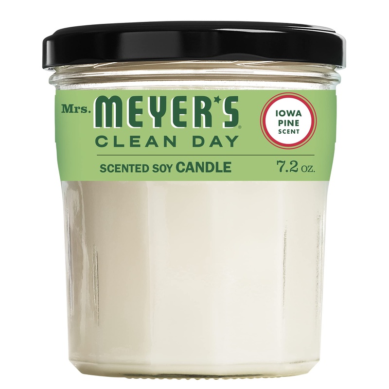 Mrs. Meyer’s Scented Soy Aromatherapy Candle, 35 Hour Burn Time, Made with Soy Wax and Essential Oils, Iowa Pine Scent, 7.2 oz