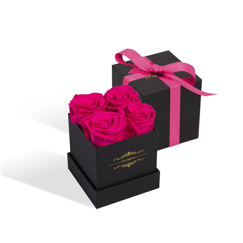 NATROSES Preserved Roses in a Box That Last Up to 3 Years, Long Lasting Roses Valentines Day Gifts for Her, from Daughter (Radiant Pink)