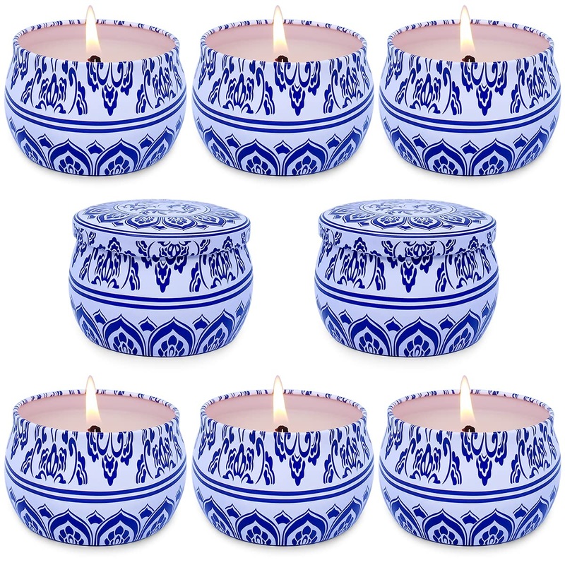 Outdoor Citronella Candles 4.4oz Natural Soy Wax Candles for Patio Porch in Summer, Pack of 8 8 x 4.4oz Citronella