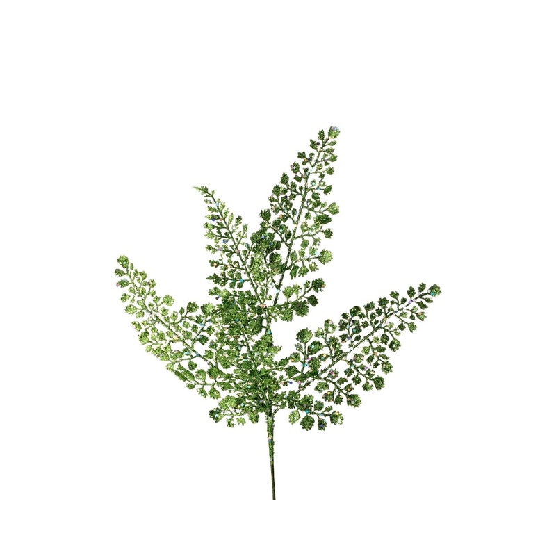 Regency International 18″ Glitter Sequin Artificial Maiden Hair Spray in Green Christmas Decorative Spray Holiday Decorating Floral Arrangement