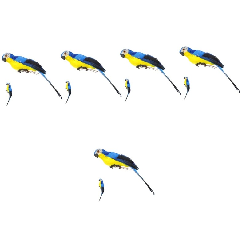 Toyvian 5pcs Sculptures Vivid Statue Desktop Supply Adornment Realistic Figure Birds Ornament Blue for 20x5cmx5pcs Bluex5pcs