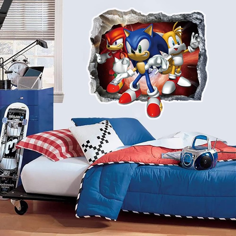TGEJKIC The Hedgehog Cartoon Wall Stickers for Kids Bedroom Decoration