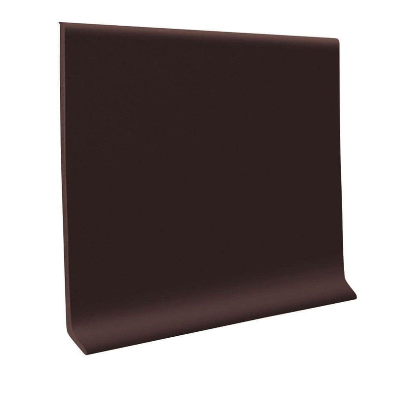 Unbranded Brown 4 in. x 1/8 in. x 48 in. Vinyl Wall Cove Base (30-Pieces) 40C82P110