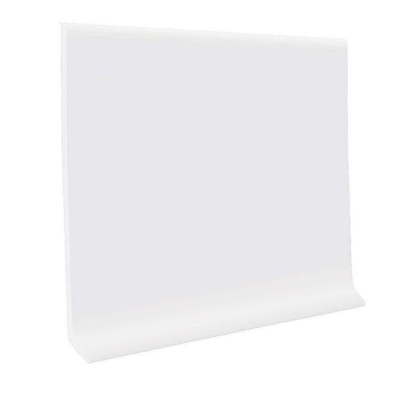 Unbranded Pinnacle Rubber Snow 4 in. x 48 in. x 1/8 in. Wall Cove Base (30-Pieces) 40CR4P161