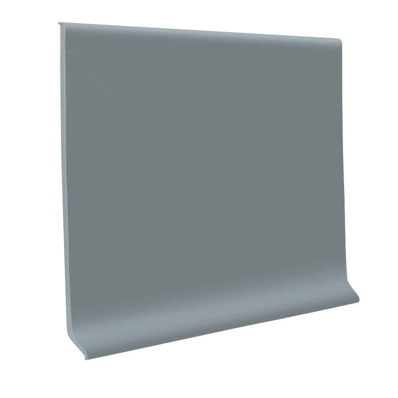 Unbranded Pinnacle Rubber Steel Gray 4 in. x 48 in. x 1/8 in. Wall Cove Base (30-Pieces) 40CR3P148