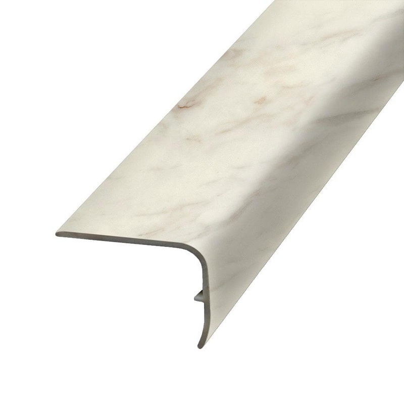 PERFORMANCE ACCESSORIES Ashen 1.32 in. Thick x 1.88 in. Wide x 78.7 in. Length Vinyl Stair Nose Molding VSNP-06849