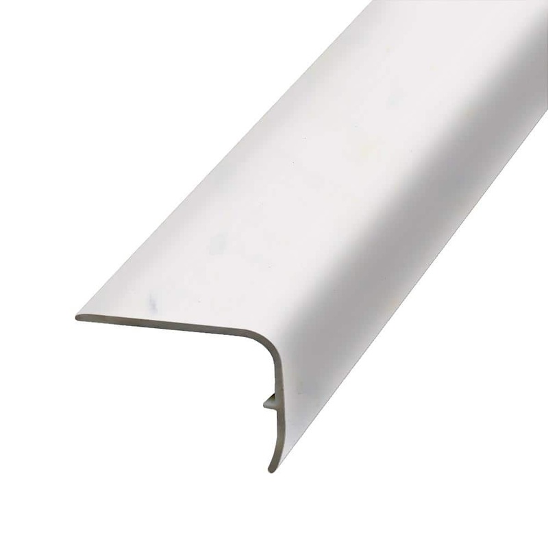 PERFORMANCE ACCESSORIES Alabaster 1.32 in. Thick x 1.88 in. Wide x 78.7 in. Length Vinyl Stair Nose Molding VSNP-05742
