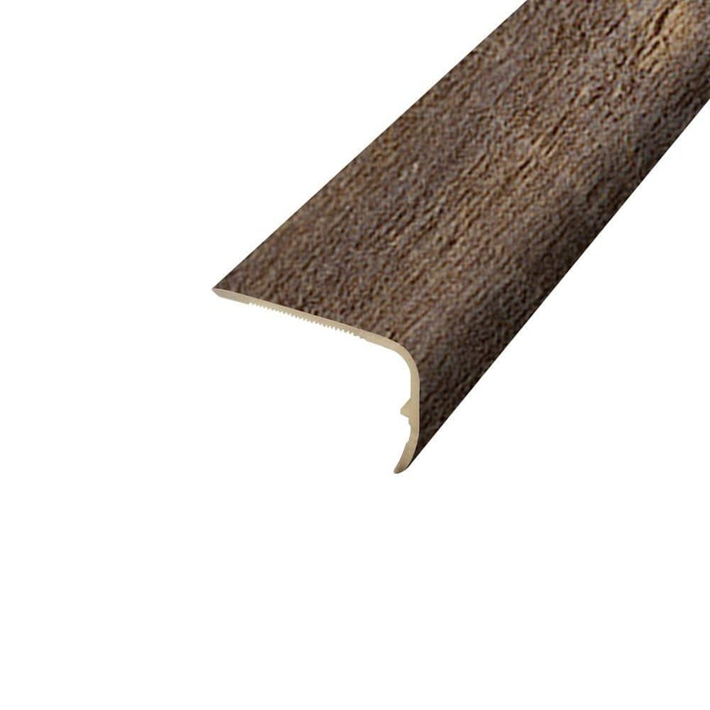 PERFORMANCE ACCESSORIES Dark Oak 1.32 in. Thick x 1.88 in. Wide x 78.7 in. Length Vinyl Stair Nose Molding VSNP-07777