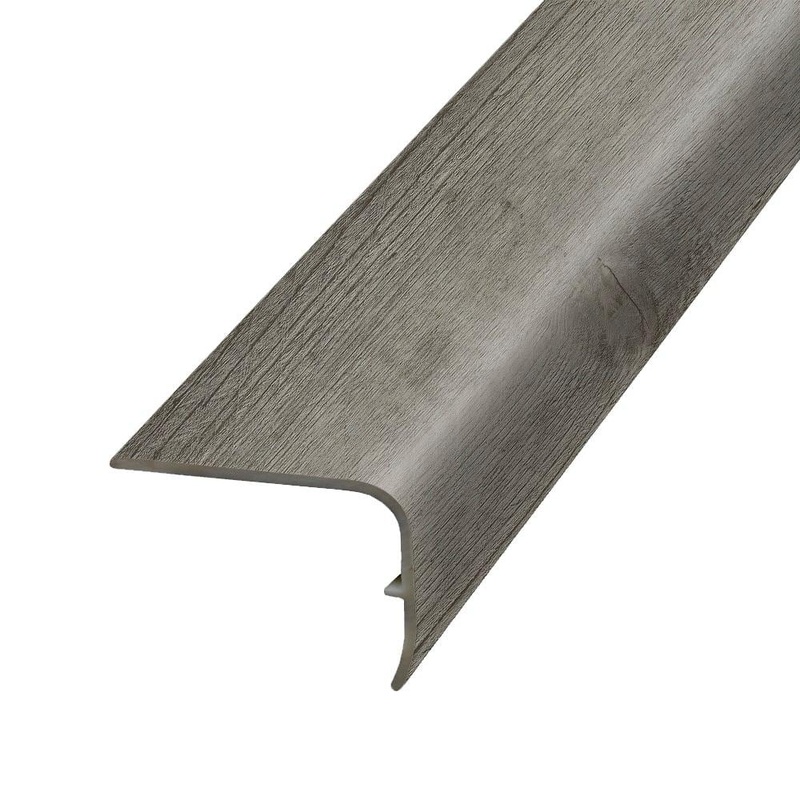 PERFORMANCE ACCESSORIES Pelican Gray 1.32 in. Thick x 1.88 in. Wide x 78.7 in. Length Vinyl Stair Nose Molding VSNP-07748