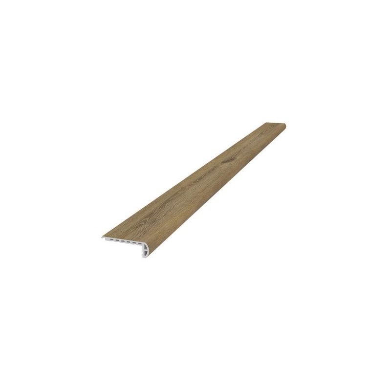 NewTechWood EverLux Grizzly Bear Brown 20 mm T x 2.56 in. W x 84 in. L Flush Stair Nose Molding SNE01-7-GBR