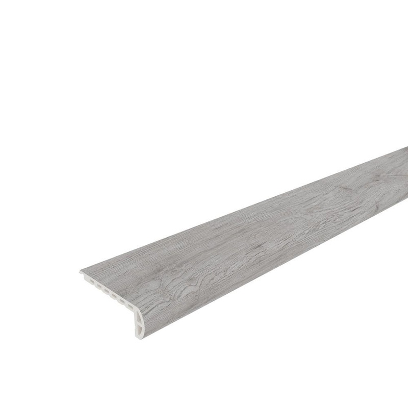 NewTechWood Everlux Premium Flooring Camila Rustic Gray 0.78 in. T x 2.36 in. W x 94.5 in. L Flush Stair Nose Molding SNE01-8-CRG