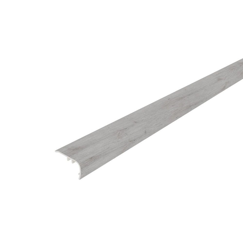 NewTechWood Everlux Premium Flooring Camila Rustic Gray 1.1 in. T x 2.05 in. W x 94.5 in. L Overlap Stair Nose Trim SNE02-8-CRG