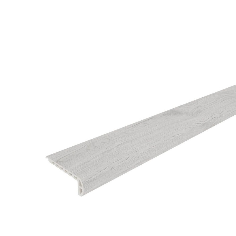 NewTechWood Everlux Premium Flooring Giselle Ice Gray 0.78 in. T x 2.36 in. W x 94.5 in. L Flush Stair Nose Molding SNE01-8-GIG