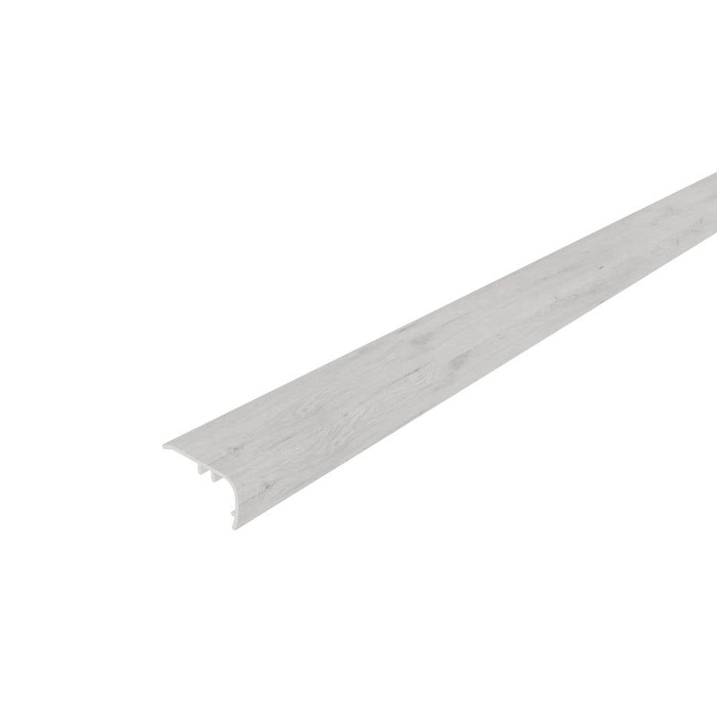 NewTechWood Everlux Premium Flooring Giselle Ice Gray 1.1 in. T x 2.05 in. W x 94.5 in. L Overlap Stair Nose Trim SNE02-8-GIG