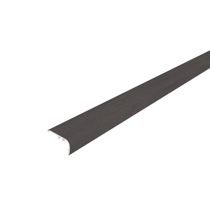 NewTechWood Everlux Premium Flooring Kylie Rich Brown 1.1 in. T x 2.05 in. W x 94.5 in. L Overlap Stair Nose Molding Trim SNE02-8-KRB