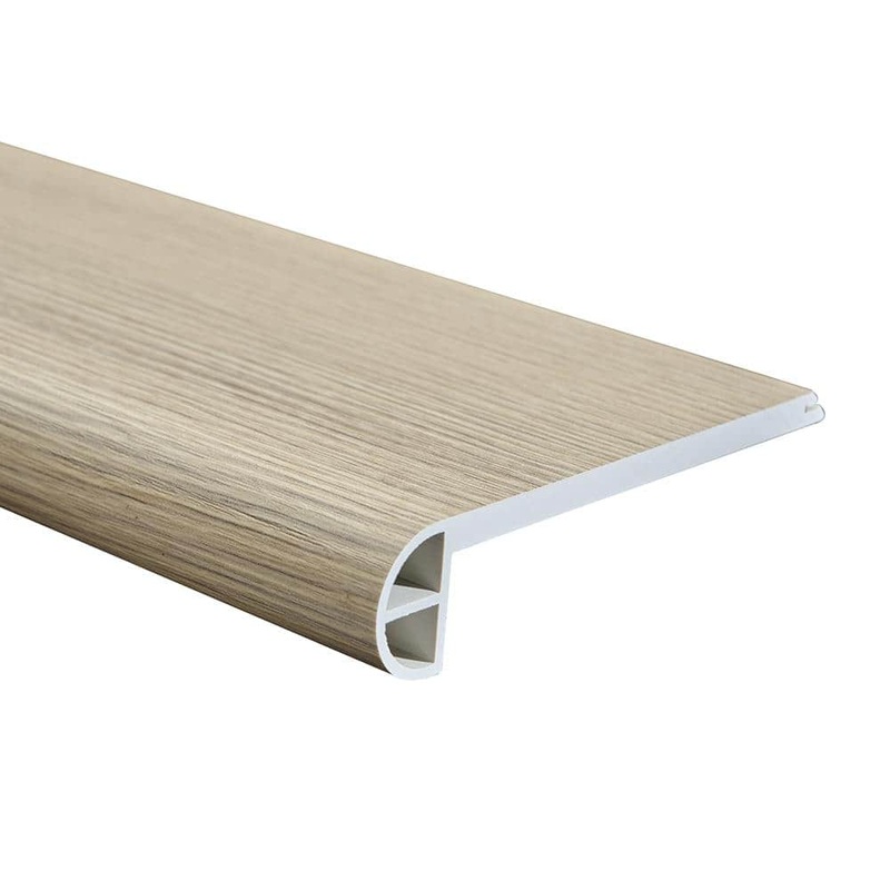 Malibu Wide Plank French Oak Atherton 0.984 in. Thickness x 4.527 in. Width x 94.48 in. Length Vinyl Flush Stair Nose Molding HDLECL4894-FSN