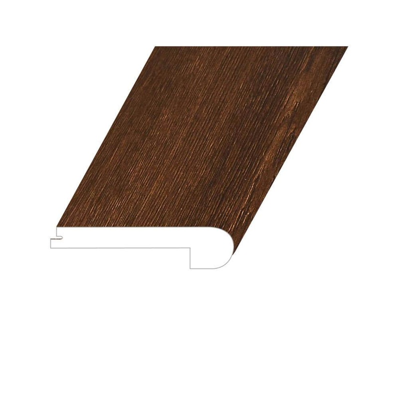 Montserrat Opus Prime Chestnut 1 in. T x 4.5 in. W x 94.5 in. L Vinyl Flush Stair Nose Molding FSTNMNST2018026