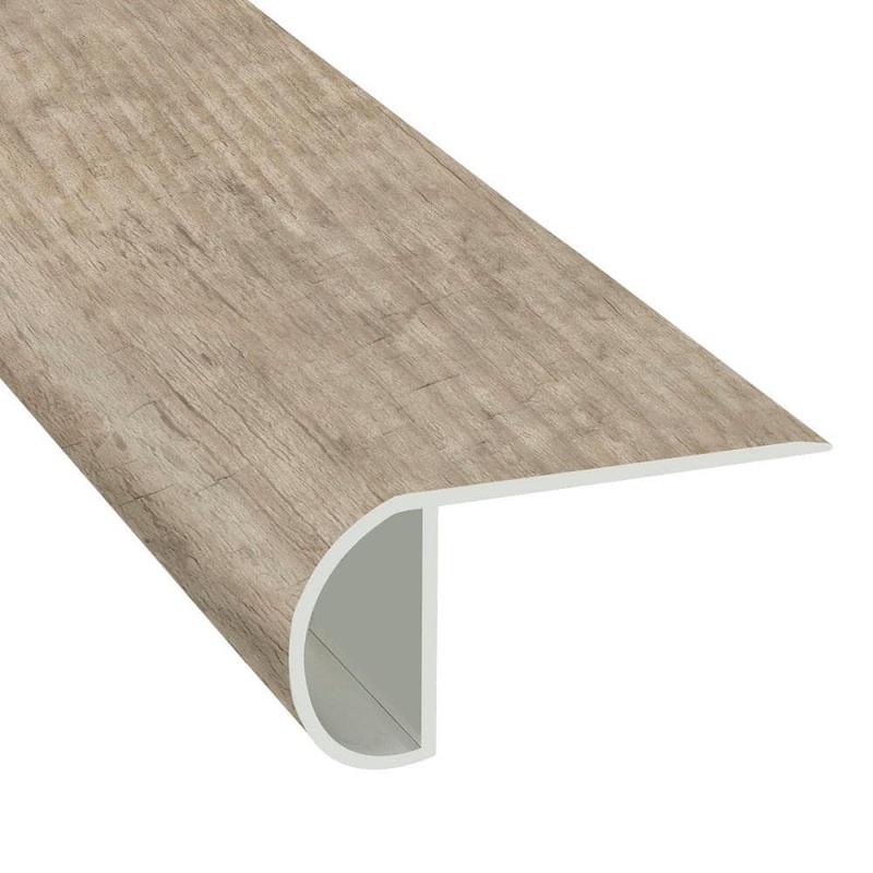 Islander Natural Burlap 1.03 in. T x 2.23 in. W x 94 in. L Vinyl Overlap Stair Nose Molding V-SN-06-WM19