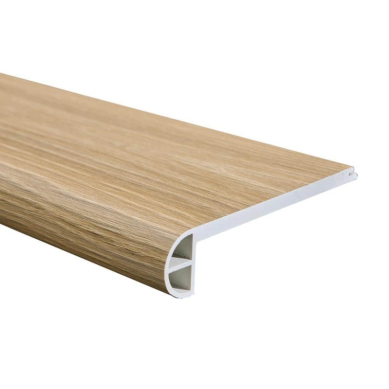 Malibu Wide Plank French Oak Alameda 0.984 in. Thickness x 4.527 in. Width x 94.48 in. Length Vinyl Flush Stair Nose Molding HDLECL5037-FSN