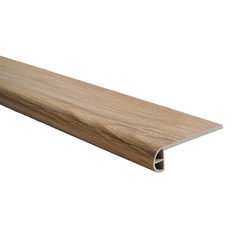 Malibu Wide Plank French Oak Bidwell 0.984 in. Thickness x 4.527 in. Width x 94.48 in. Length Vinyl Flush Stair Nose Molding HDMVCL975-FSN