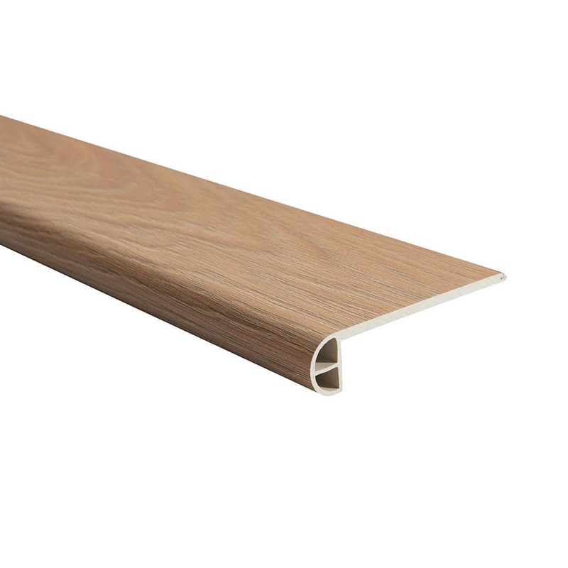 Malibu Wide Plank French Oak Crown 0.984 in. T x 4.527 in. W x 94.48 in. L Vinyl Flush Stair Nose Molding HDMLCL401-FSN