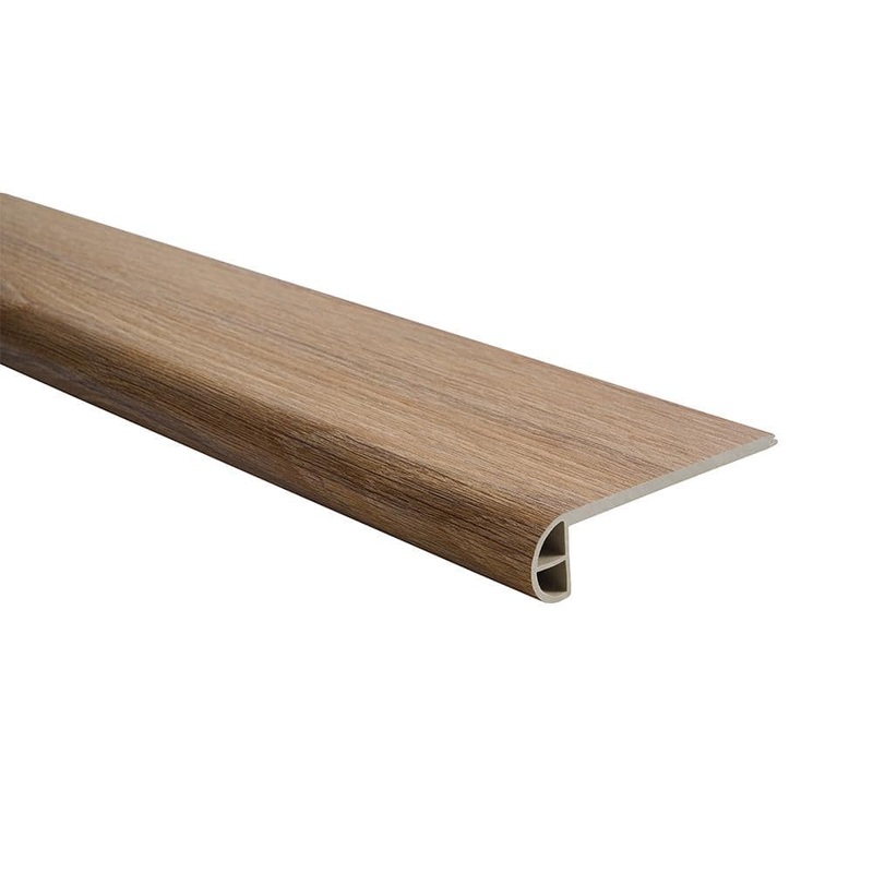 Malibu Wide Plank French Oak Dorris 0.984 in. Thickness x 4.527 in. Width x 94.48 in. Length Vinyl Flush Stair Nose Molding HDMVCL968-FSN