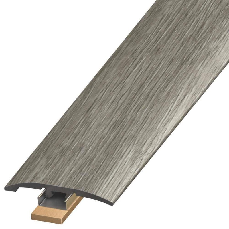 DuraDecor Polished Pro Perfect Pewter 0.25 in. T x 2 in. W x 94 in. L 3-in-1 Transition Molding SLT119432