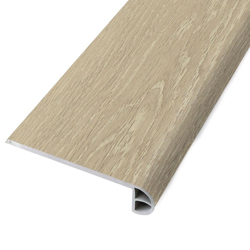 ASPEN FLOORING Parchment 0.98 in. Thick x 4.52 in. Width x 94 in. Length Waterproof Rigid Core Stair Nosing Molding HDSPC11NS