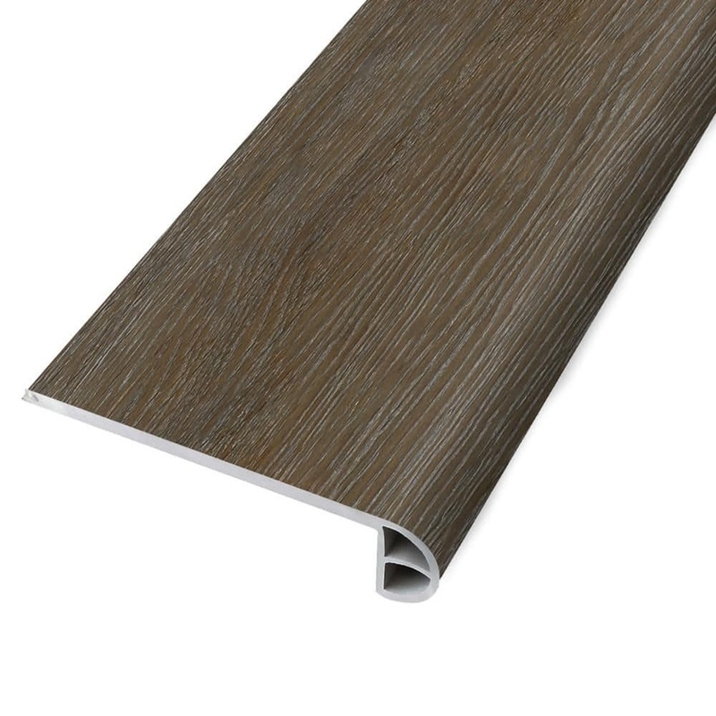 ASPEN FLOORING Waterproof Rigid Core Flush Stair Nosing in the color Saw Horse 0.98 in. T x 4.33 in. W x 94 in. L HDSPC1NS