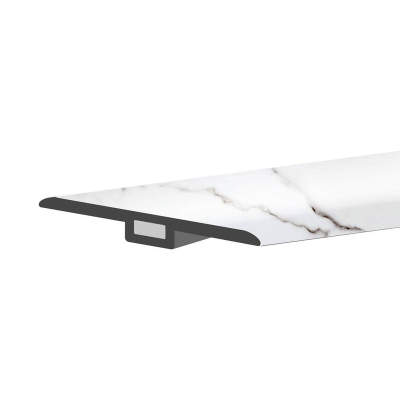 Lucida Surfaces TerraCore Calacatta 1-3/4 in. W x 47-1/4 in. L x 0.27 in. T Vinyl T-Molding TC-605TM