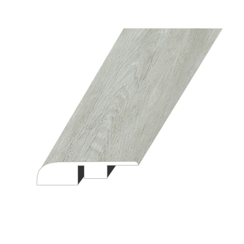 OMNIA Smoked Pewter 0.6 in. Thick x 1.4 in. W x 94.5 in. L SPC Vinyl End Cap Molding ECMNST-2018018