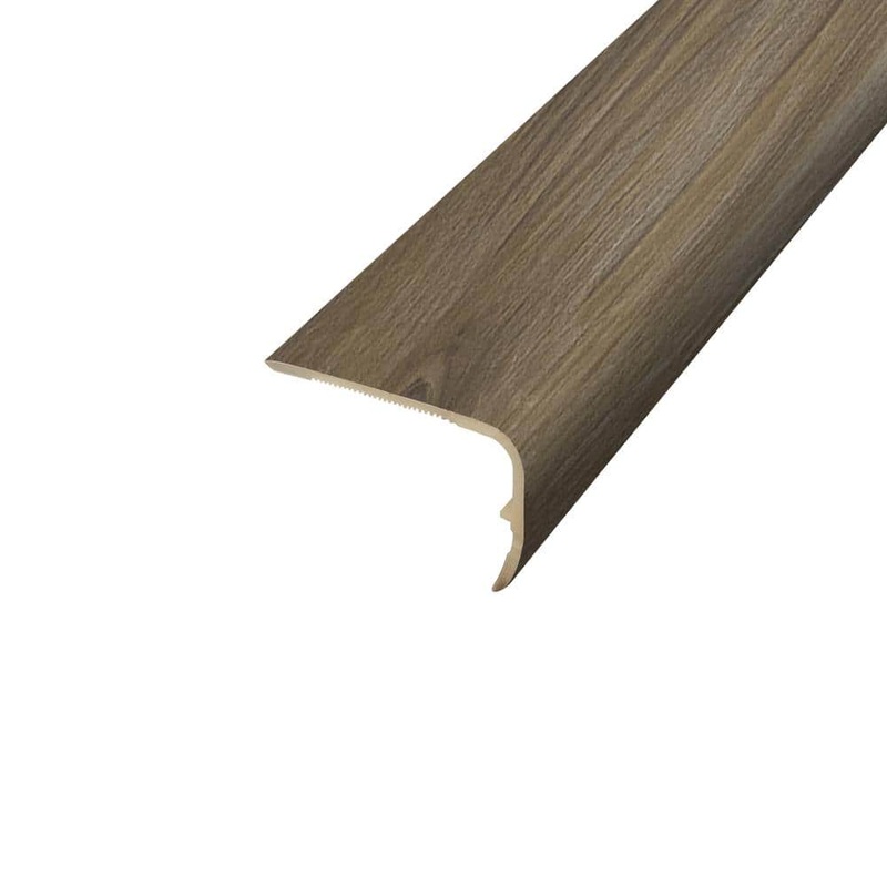PERFORMANCE ACCESSORIES Gray Sky Walnut 9.39 mm. Thick x 1.88 in. Wide x 78.7 in. Length Vinyl Stair Nose Molding VSNP-05748
