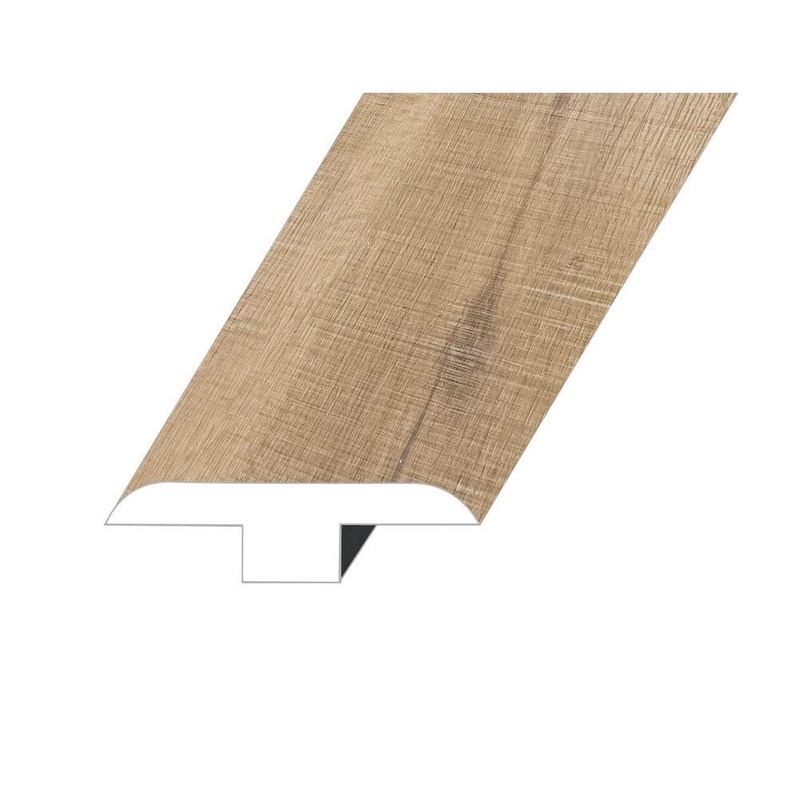 Zephyr Bungalow Tan 0.5 in. Thick x 1.8 in. W x 94.5 in. L SPC Vinyl T-Molding TMMNST-2020087