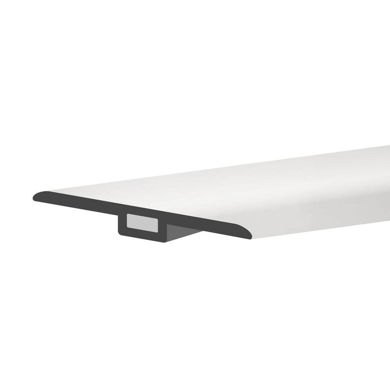 Lucida Surfaces Maxcore Piano White 1-3/4 in. W x 47-1/4 in. L x 0.27 in. T Vinyl T-Molding MC-512TM