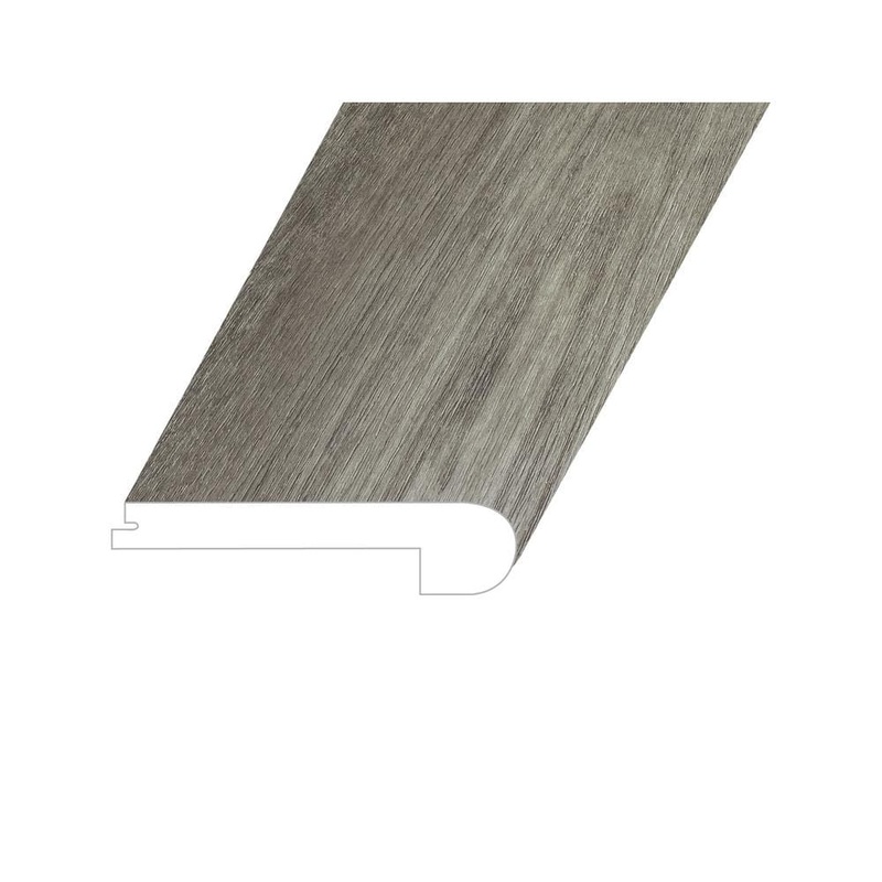 Vagabond Nirvana Grey 1 in. Thick x 4.5 in. W x 94.5 in. L ESPC Vinyl Flush Stair Nose Molding FSTNMNST-2021115