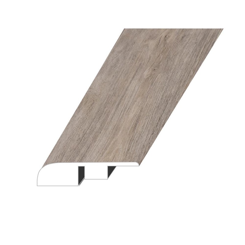 AMARE Select Chrome 0.6 in. Thick x 1.4 in. W x 94.5 in. L SPC Vinyl End Cap Molding ECMNST-2019061
