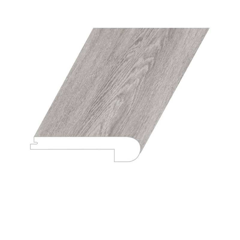 Domaine Gypsy Grey 1 in. T x 4.5 in. W x 94.5 in. L Vinyl Flush Stair Nose Molding FSTNMNST2020094