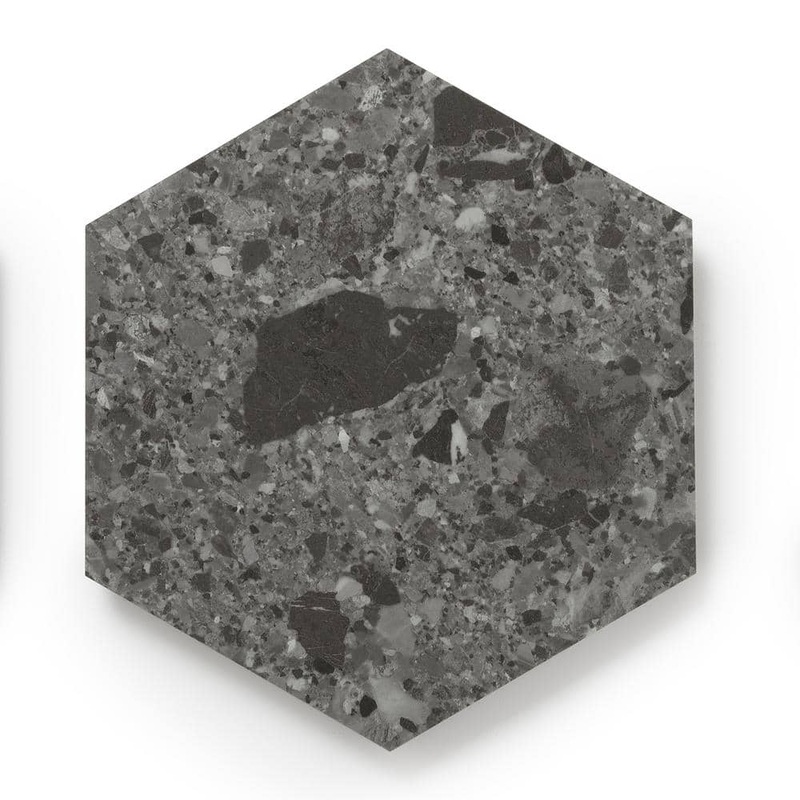 Lucida Surfaces MosaiCore Charcoal Quartz 28 MIL x 12 in. W x 10 in. L Glue Down Waterproof Vinyl Tile Flooring (12.3 sqft/case) SC-4153