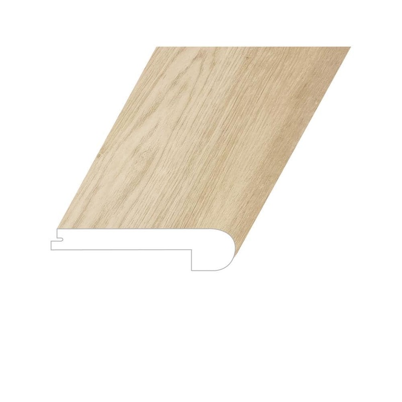 Paragon Lokai White 1 in. Thick x 4.5 in. W x 94.5 in. L SPC Vinyl Flush Stair Nose Molding FSTNMNST-2021097