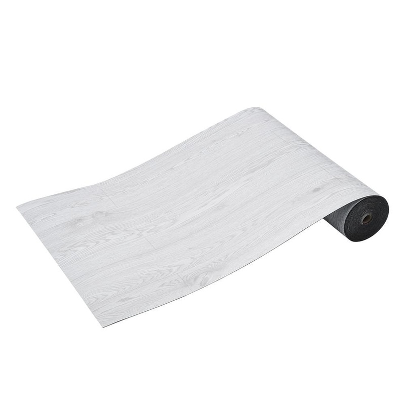 SKYSHALO 12 MIL Wood Look 64 Peel and Stick Light Gray Wood Grain Vinyl Tiles 390 x 23.6 in. DIY Easy Install Waterproof Flooring ZZYXJDDQHMW1XZPDFV0-0806