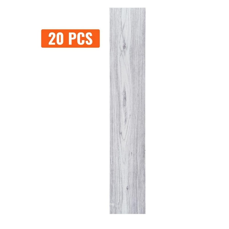 SKYSHALO Peel & Stick Vinyl Floor Tiles 36 x 6 in. Gray Flooring Wear Layer Thickness: 0.15 mm/6 mil Coverage Area: 29 ft./box ZZYXJDDQHMW28JM6TV0-0806