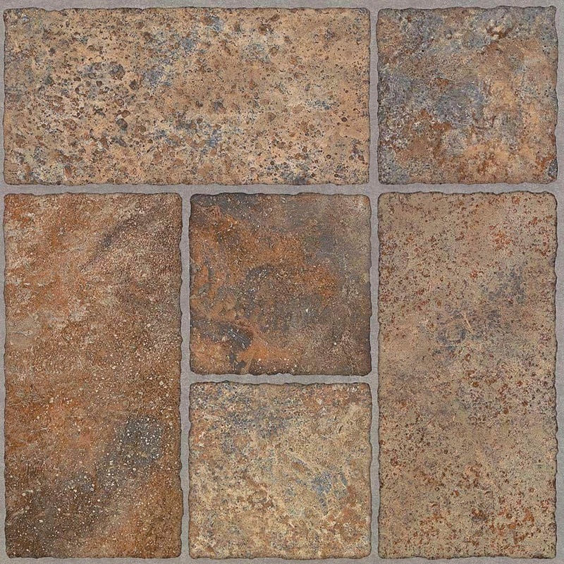 TrafficMaster Bodden Bay Terra Cotta 3 MIL x 12 in. W x 13 in. L Peel and Stick Vinyl Tile Flooring (30 sqft/case) 26294061