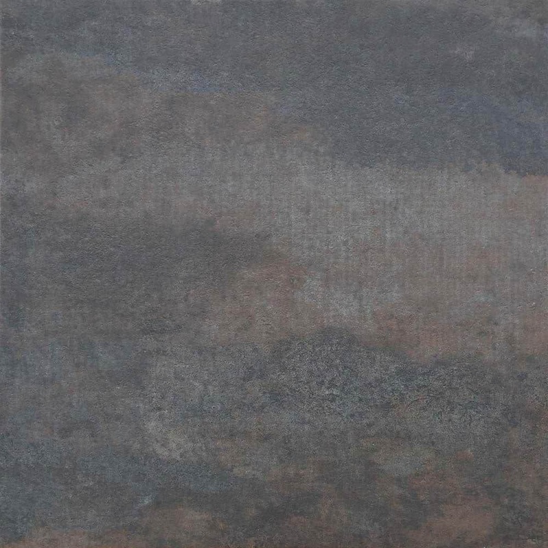 TrafficMaster Coal Oxidized Metal/Sandstone Emboss 12 in. W x 18 in. L Peel and Stick Vinyl Tile Flooring (27 sqft/case) 81892U