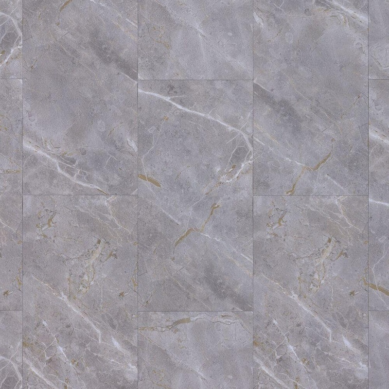 TrafficMaster Grey Marble 3 MIL x 24 in. W x 12 in. L Peel and Stick Water Resistant Vinyl Tile Flooring 30 sq. ft. TM204561