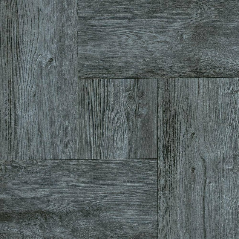 TrafficMaster Grey Wood Parquet 3 MIL x 12 in. W x 12 in. L Peel and Stick Water Resistant Vinyl Tile Flooring (30 sqft/case) A4265051