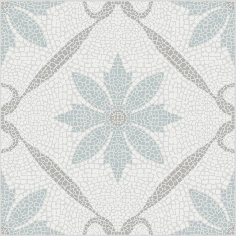 FloorPops Blue 3 MIL x 12 in. W Water Resistant Decora Peel and Stick Floor Virgin Vinyl Tiles Set of 20 ( 20 sq. ft. ) TFP6301